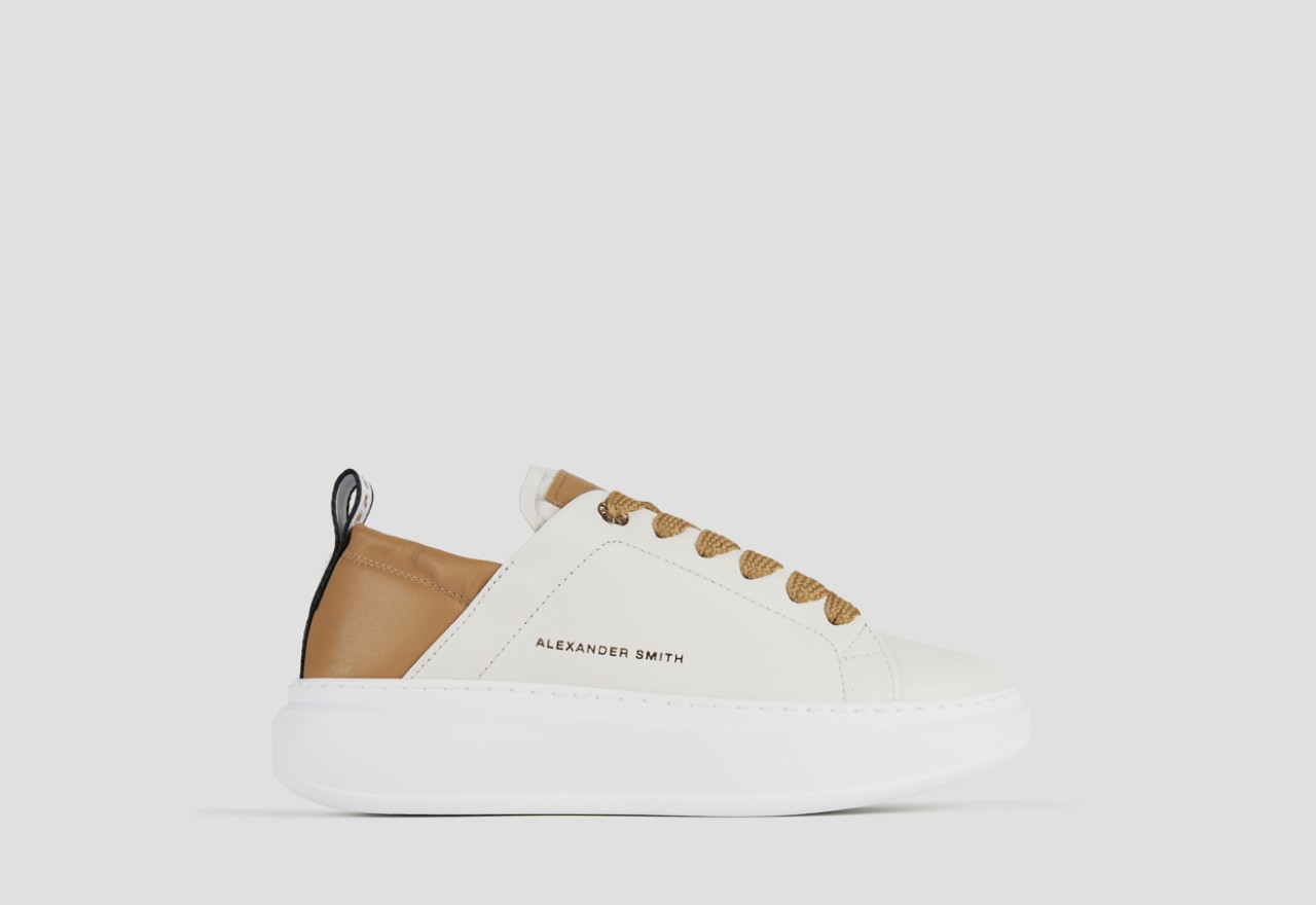 WEMBLEY RUCHED WOMAN OFF WHITE LIGHT COGNAC