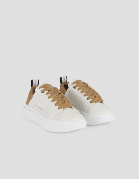 WEMBLEY RUCHED WOMAN OFF WHITE LIGHT COGNAC