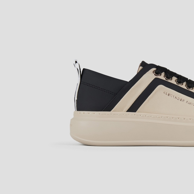Sneakers Alexander Smith wembley woman in nude leather with black leather side ribbing and heel - 2