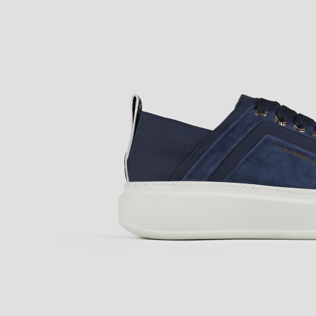 Sneakers Alexander Smith wembley woman in blue suede with leather side ribbing and heel - 2