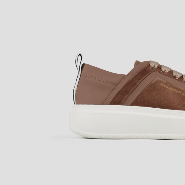 Sneakers Alexander Smith wembley woman in camel suede with leather side ribbing and heel - 2