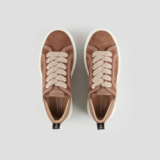 Sneakers Alexander Smith wembley woman in camel suede with leather side ribbing and heel - 5