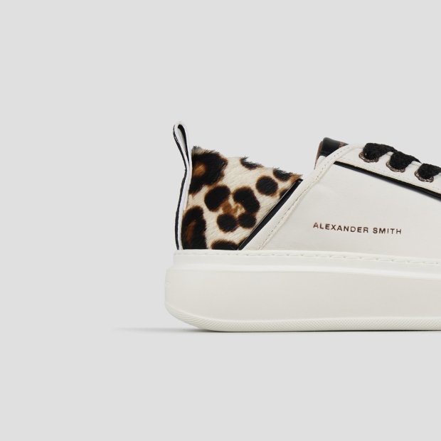 Sneakers Alexander Smith wembley woman in white leather and spotted pony heel - 2