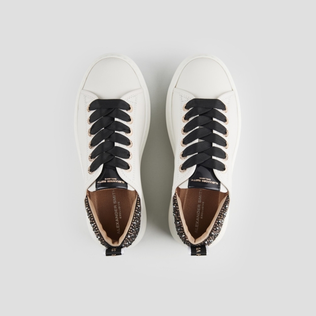 Sneakers Alexander Smith wembley woman in white leather and studded black heel - 5