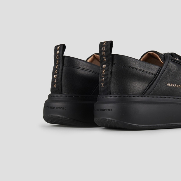 Sneakers Alexander Smith wembley woman in soft black leather and black sole - 4