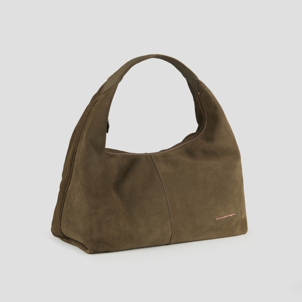 Chloe shoulder bag in olive green suede