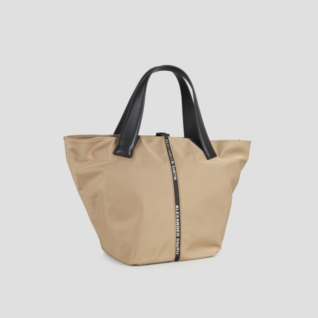 Sneakers Alexander Smith lauren medium handbag with shoulder strap in beige nylon - 3