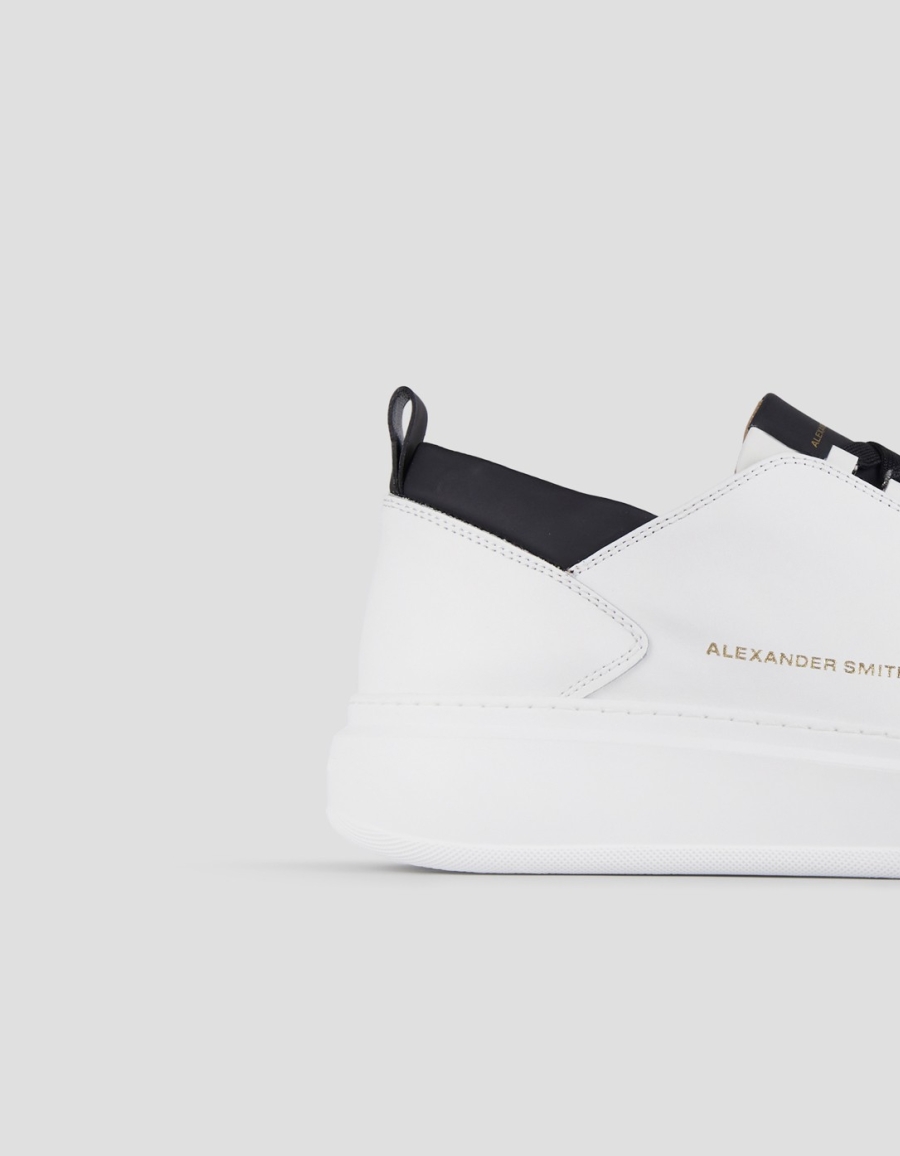 Sneakers Alexander Smith wembley man in smooth white leather and black details - 2