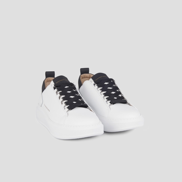 Sneakers Alexander Smith wembley man in smooth white leather and black details - 3