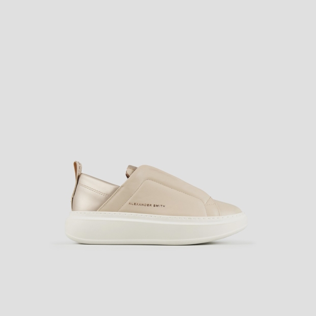 Sneakers Alexander Smith wembley slip-on woman in beige leather - 1