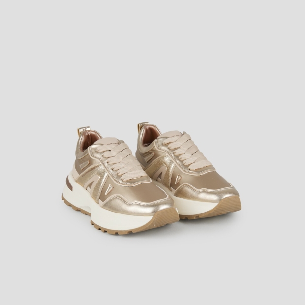 Sneakers Alexander Smith liverpool woman in light gold nylon and laminated - 3