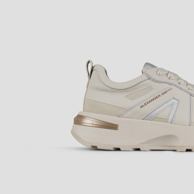 Sneakers Alexander Smith liverpool woman in ivory leather and matte mirror - 2