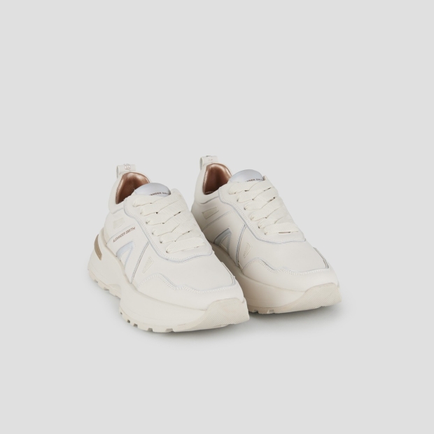 Sneakers Alexander Smith liverpool woman in ivory leather and matte mirror - 3