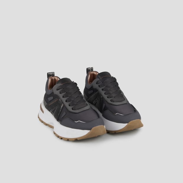 Sneakers Alexander Smith liverpool woman in dark grey nylon and dusty laminated - 3