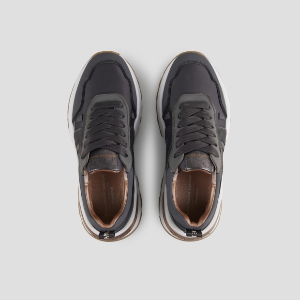 Sneakers Alexander Smith liverpool woman in dark grey nylon and dusty laminated - 5
