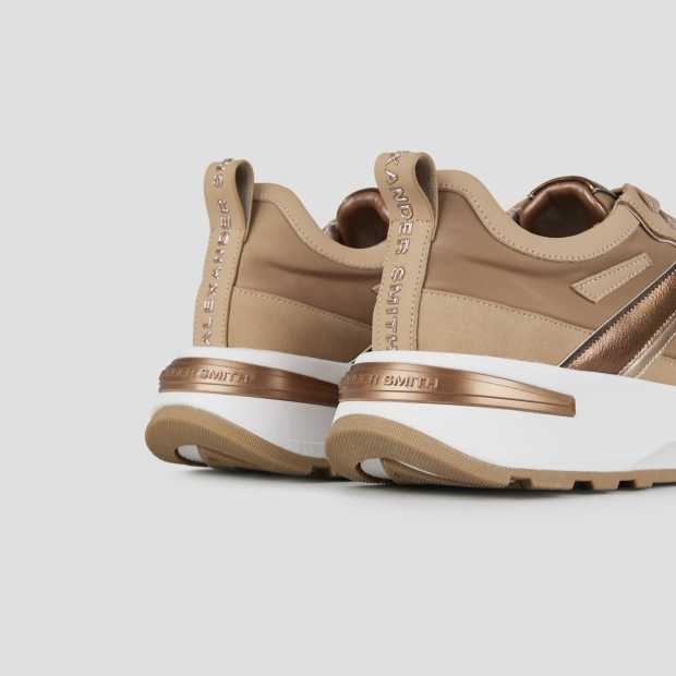 Sneakers Alexander Smith liverpool woman in sand nylon and dusty laminated - 4