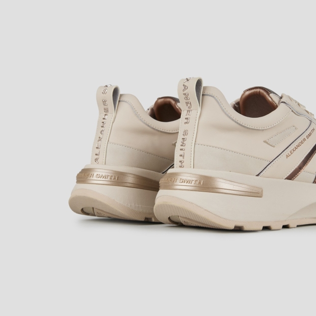 Sneakers Alexander Smith liverpool woman in beige leather and matte mirror - 4