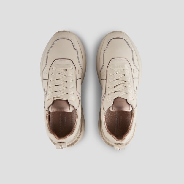 Sneakers Alexander Smith liverpool woman in beige leather and matte mirror - 5