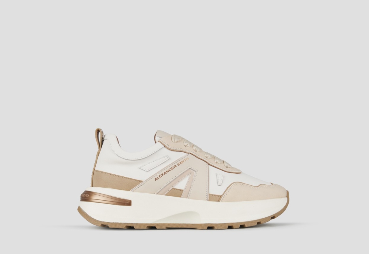 Sneakers Alexander Smith liverpool woman in beige leather and suede - 1