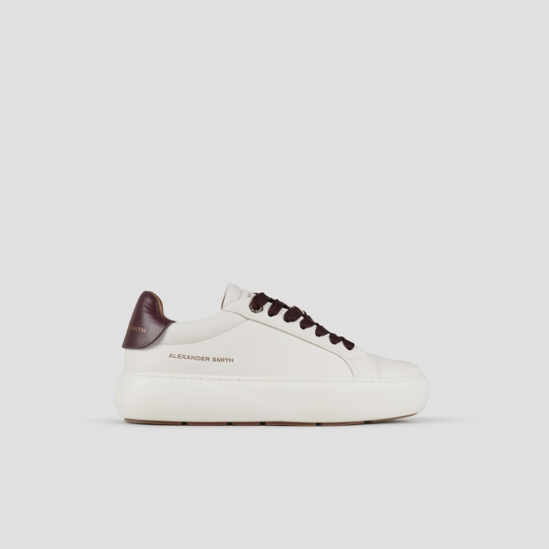 Sneakers Alexander Smith soho woman in soft white leather and bordeaux details - 1