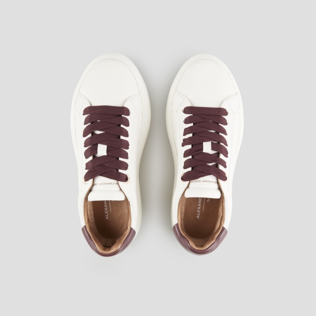 Sneakers Alexander Smith soho woman in soft white leather and bordeaux details - 5