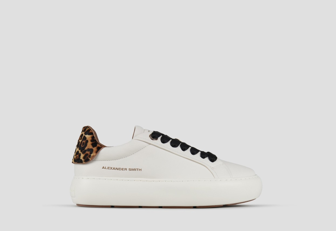 Sneakers Alexander Smith soho woman in soft white leather and spotted pony heel - 1