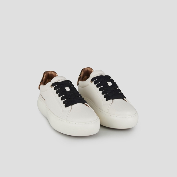 Sneakers Alexander Smith soho woman in soft white leather and spotted pony heel - 3