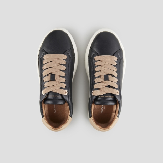 Sneakers Alexander Smith soho woman in soft black leather and beige details - 5