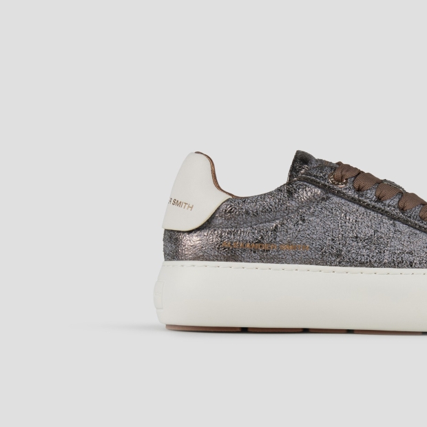 Sneakers Alexander Smith soho woman in bronze laminated cracklè leather and white heel - 2