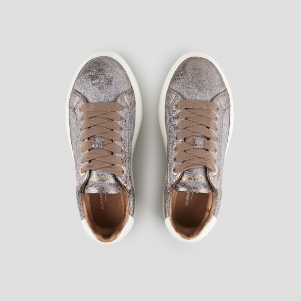 Sneakers Alexander Smith soho woman in bronze laminated cracklè leather and white heel - 5