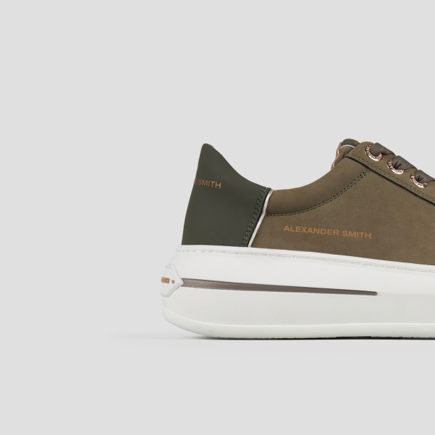 Sneakers Alexander Smith lancaster woman in military green suede and rubberized leather heel - 2