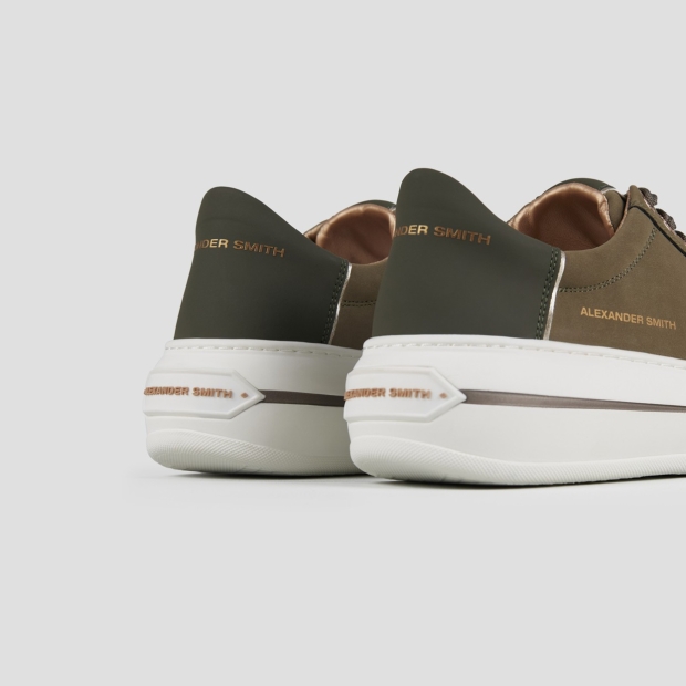 Sneakers Alexander Smith lancaster woman in military green suede and rubberized leather heel - 4