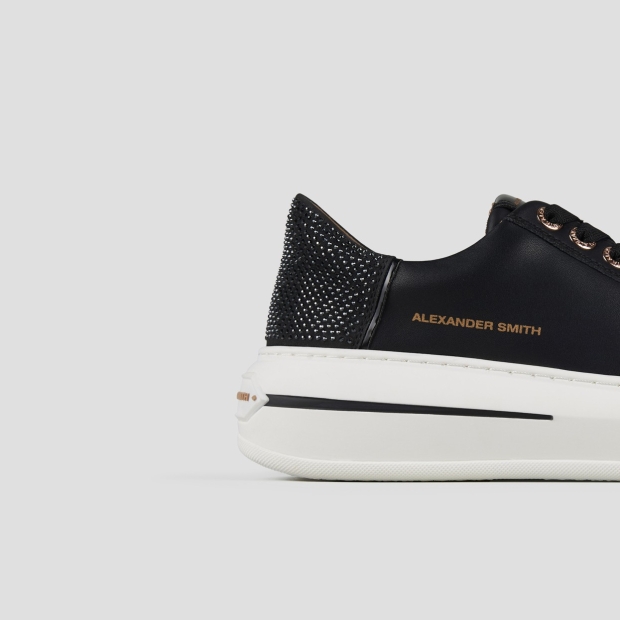 Sneakers Alexander Smith lancaster woman in black leather and heel with microstuds - 2