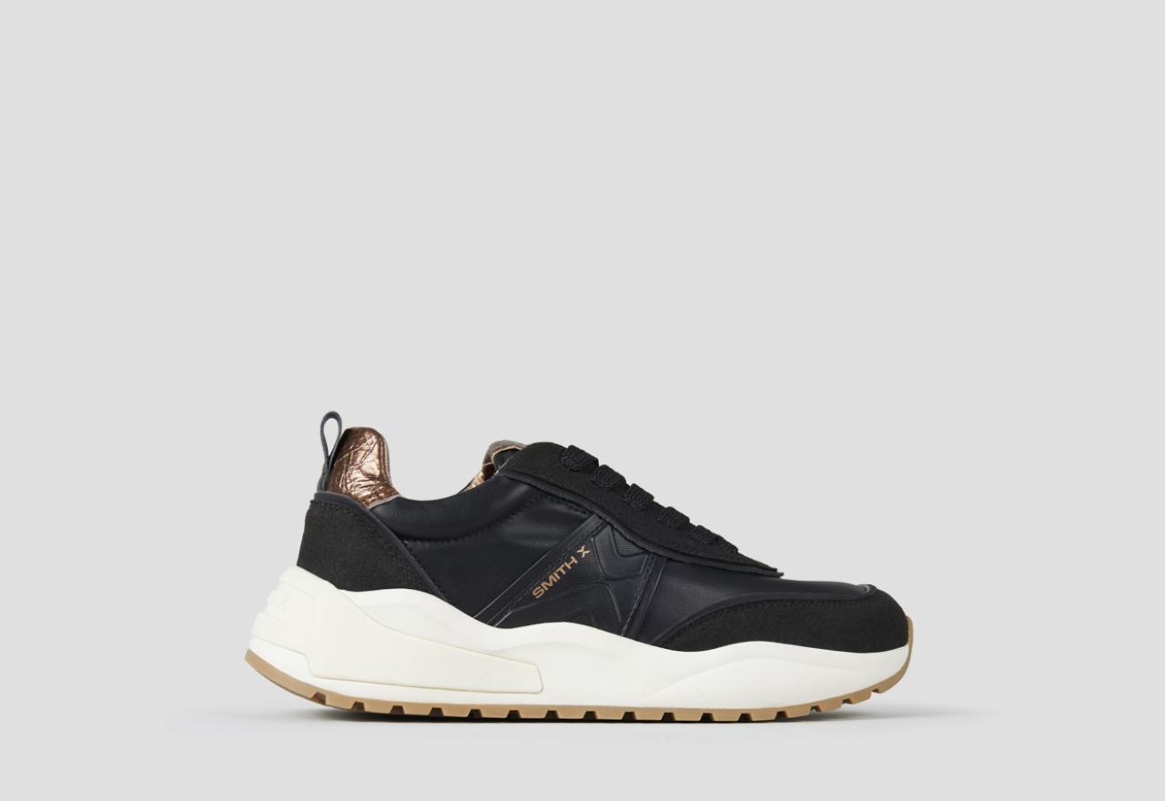 Sneakers Alexander Smith blaze woman in black and suede with copper laminated heel - 1