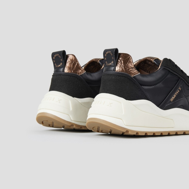 Sneakers Alexander Smith blaze woman in black and suede with copper laminated heel - 4