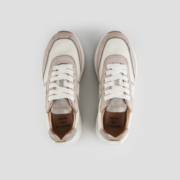 Sneakers Alexander Smith blaze woman in ivory and bronze cracklè details - 5