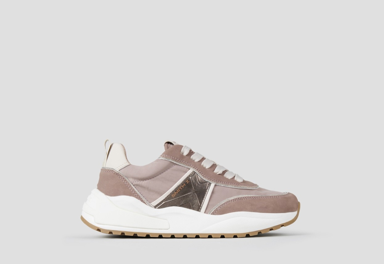 Sneakers Alexander Smith blaze woman in rose nylon and bronze laminated details - 1