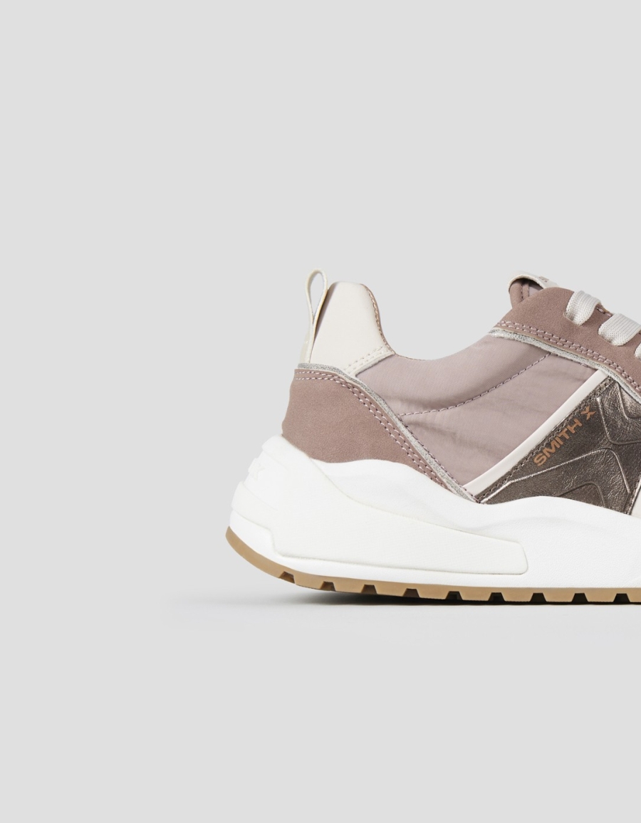 Sneakers Alexander Smith blaze woman in rose nylon and bronze laminated details - 2