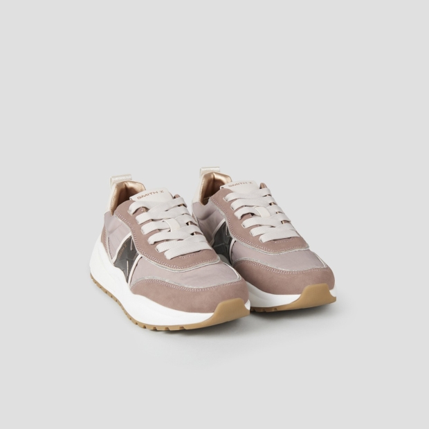 Sneakers Alexander Smith blaze woman in rose nylon and bronze laminated details - 3