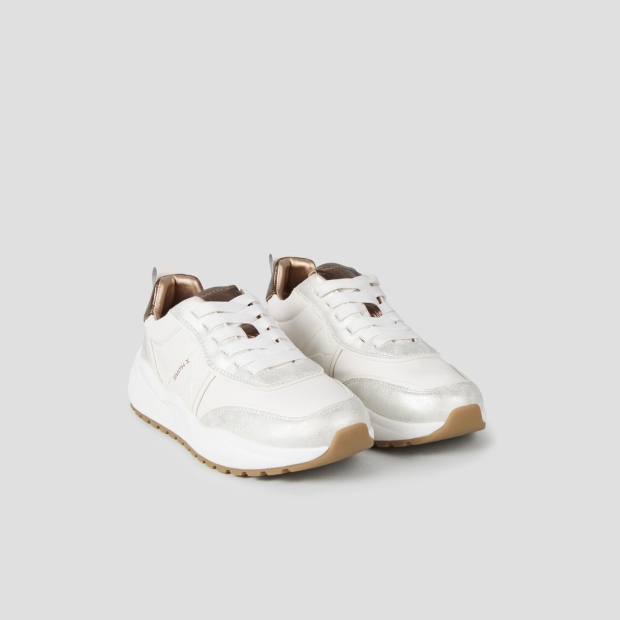 Sneakers Alexander Smith blaze woman in ivory and bronze laminated heel - 3