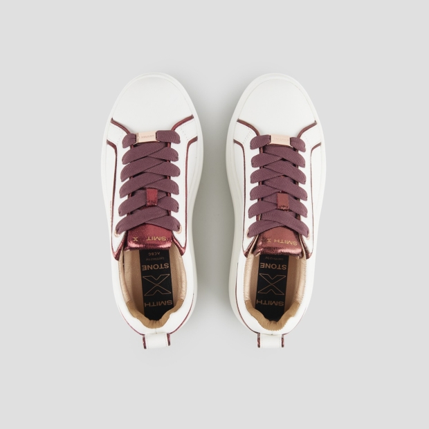 Sneakers Alexander Smith stone woman in white and bordeaux laminated details - 5
