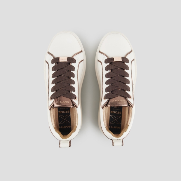 Sneakers Alexander Smith stone woman in white and bronze laminated details - 5