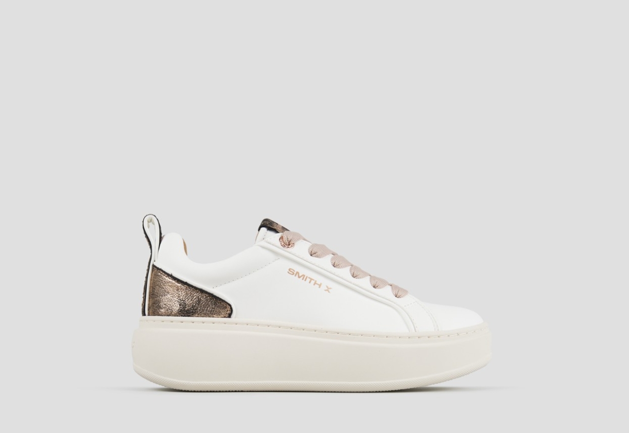 Sneakers Alexander Smith stone woman in white with laminated heel and beige sole - 1