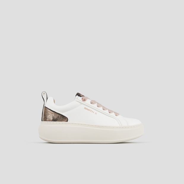 Sneakers Alexander Smith stone woman in white with laminated heel and beige sole - 1
