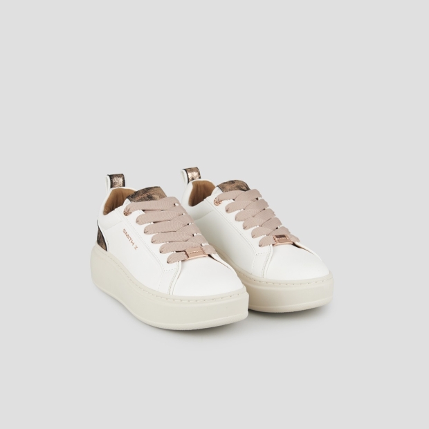 Sneakers Alexander Smith stone woman in white with laminated heel and beige sole - 3