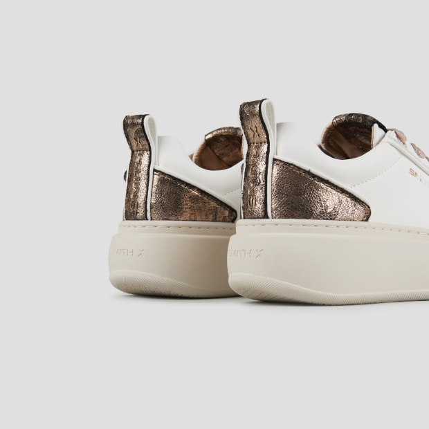 Sneakers Alexander Smith stone woman in white with laminated heel and beige sole - 4