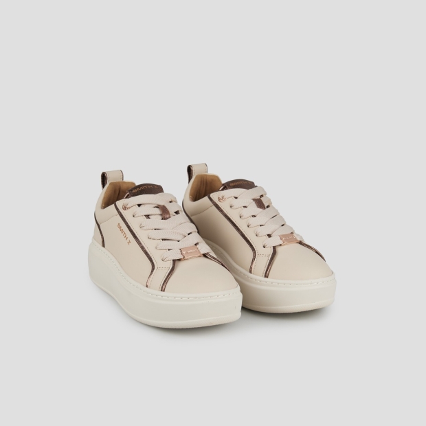 Sneakers Alexander Smith stone woman in ivory and bronze laminated details - 3