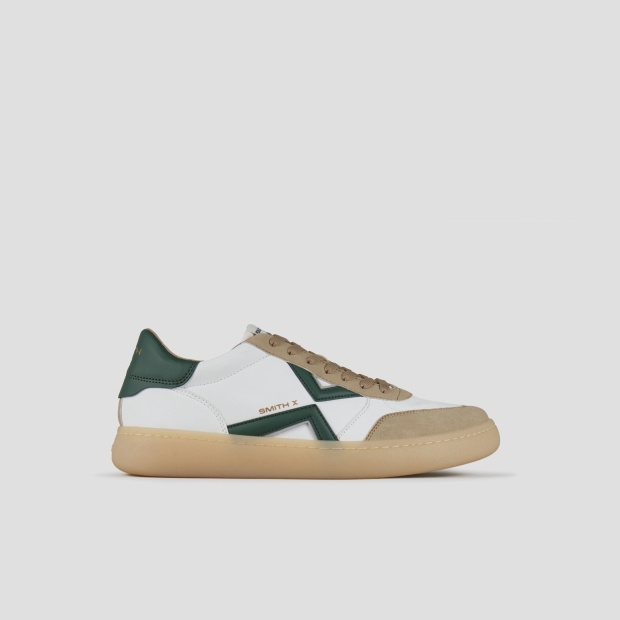 Sneakers Alexander Smith ocean man in white and suede details with green side logo and heel - 1