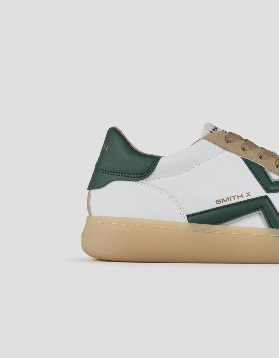 Sneakers Alexander Smith ocean man in white and suede details with green side logo and heel - 2