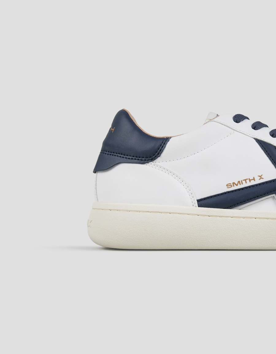 Sneakers Alexander Smith ocean man in white with blue side logo and heel - 2